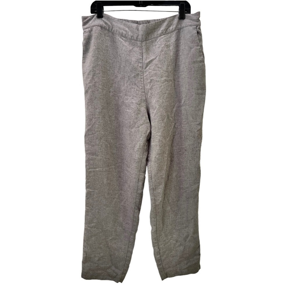 J. McLaughlin Grey Herringbone Weave Flat Front Elastic Waist Pants XL